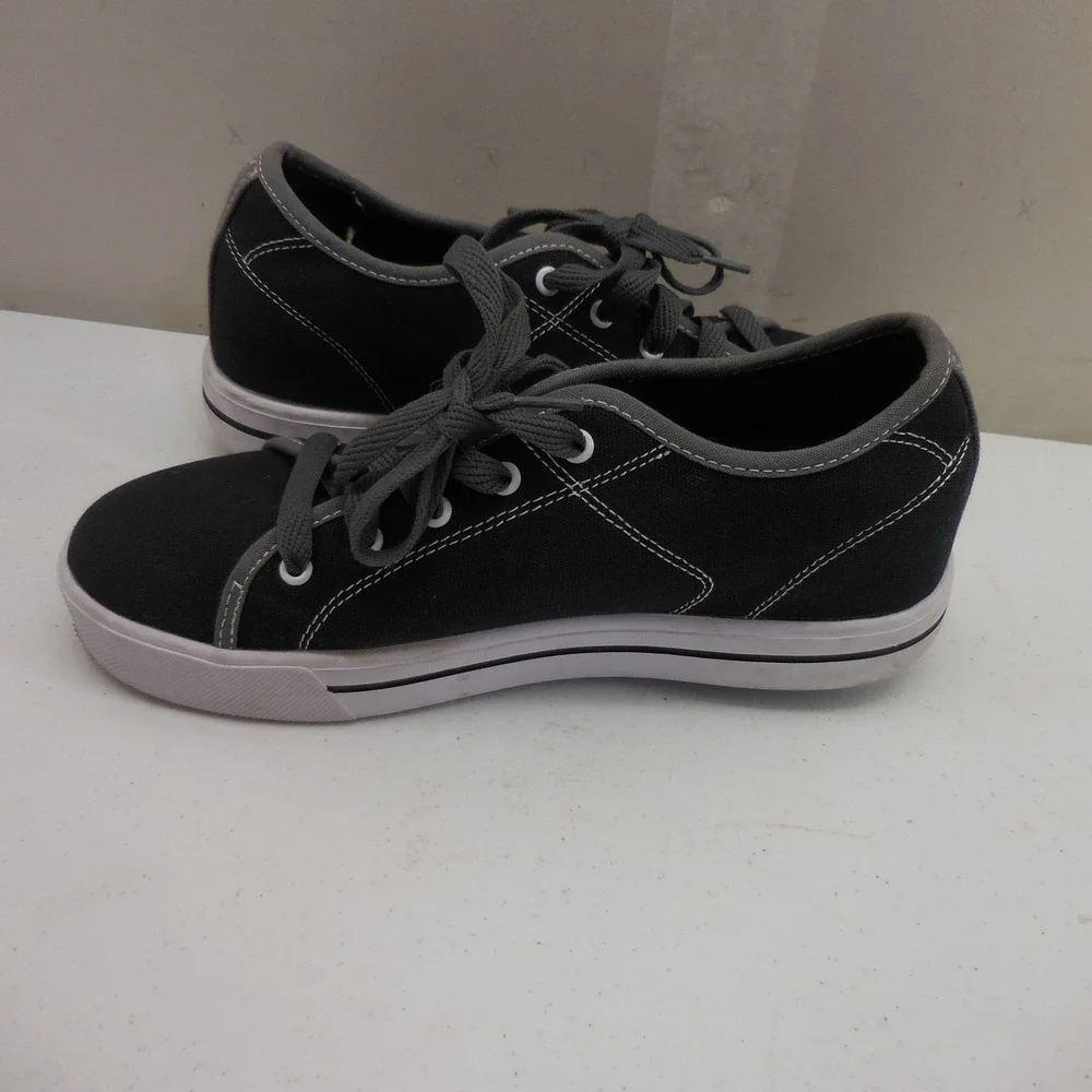 Heelys HES10459 Canvas Roller Shoes Black Grey Mens 7 Womens 8 Skate Sneakers